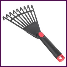 Small Leaf Rake Gardening Tool Plastic Hand Rake with Handle for Lawn Care