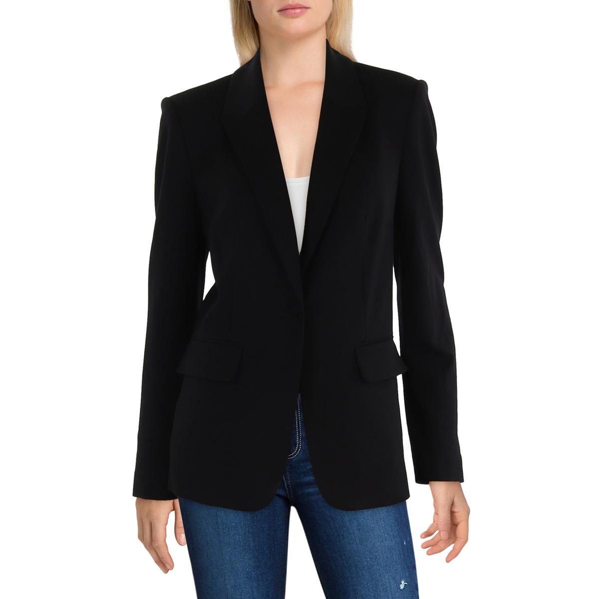 Женский блейзер на одной пуговице с черными подплечниками Calvin Klein, 6 BHFO 6185