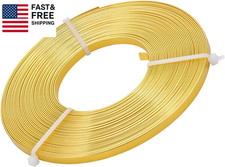 32 Feet 5Mm Wide Flat Jewelry Craft Wire 18 Gauge Gold Metal Aluminum Wire