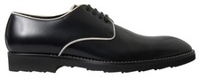 Dolce & Gabbana Black White Leather Formal Dress Men's Shoes Authentic