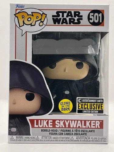 Funko POP! Disney Star Wars The Mandalorian Luke Skywalker 501 GITD Exclusive