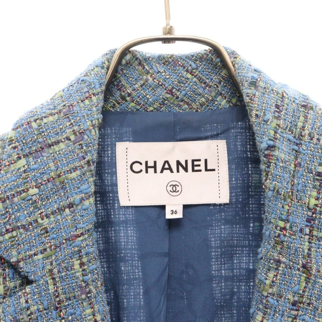 Giacca Chanel manica corta tweed blu donna P56445V40083
