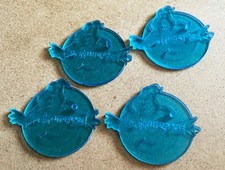 Kenner Real Ghostbusters compatible action figure stands translucent blue set