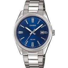 Casio MTP-1302PD-2AVEF Blue Dial Stainless Steel Men s Watch Date New