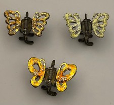 3 HAIR CLAWS / CLIPS : BUTTERFLIES - mini at 0.75  wingspan x 0.5  long - VTG