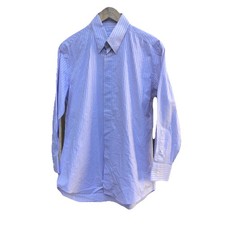 Versace Business Fit Dress Shirt 16 Light Purple Striped Cotton Blend