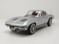 Chevrolet Corvette Sting Ray C2 1963 Silber Modellauto 1:18 Norev