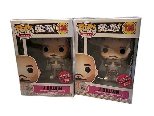 Lot Of 2 Funko Pop Rocks  J Balvin  Limited Edition Figure Reggaeton PR Colombia