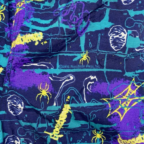 Vintage Goosebumps Swim Trunks Youth Size 18 90s Spider Webs Scary Book - Picture 3 of 11