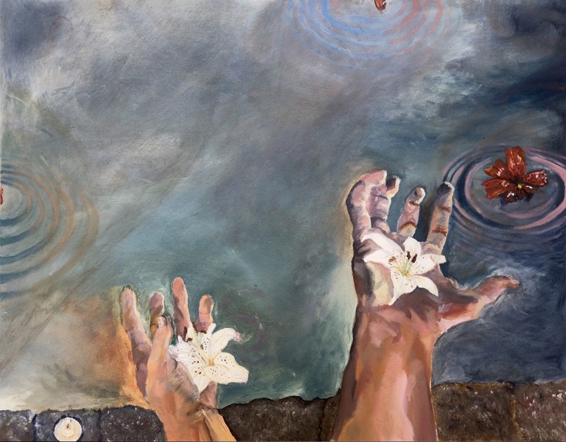 Surrealism Contemporary Painting - Purity in a Sea of Passion