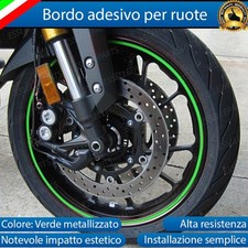 PROFILO VERDE BORDO ADESIVO PER RUOTE CERCHI MOTO SCOOTER PER HONDA CR 500