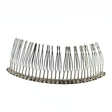 Vintage Stunning Embellished Rhinestones Silver Plated Hair Comb