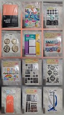Scrapbooking Junk Journal Supplies Lot 12pc Stickers Fabric Cardstock Tags...