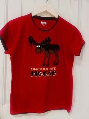 Lazy One Chocolate Moose Jersey Knit Nightshirt and Pajama Set Size Xs