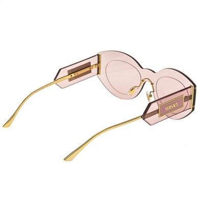 VERSACE VE2276 DAMIER PLAQUE 2276 Pink Unisex Rimless Shield Mask