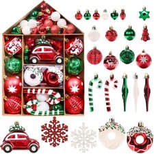 DeckTheHalls 72 Pcs Christmas Ball Ornaments, Christmas Tree Colorful Shatterpro
