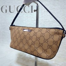 GUCCI GG Canvas Accessory Pouch Beige Monogram Vintage Mini Bag Crossbody