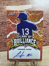 2020 Leaf Flash Of Brilliance Orange Disco Auto  Luisangel Acuna Jr. #04/10