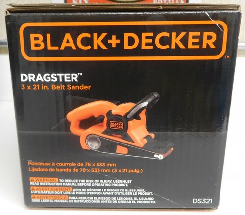 Black+decker Ds321 Dragster 7 Amp 3-Inch by 21-Inch Belt Sander with Clot, Size: Pack of 1