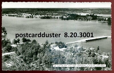 LAVIGNE Ontario 1960s Au Lys Blanc on Lake Nipissing. Real Photo Postcard 