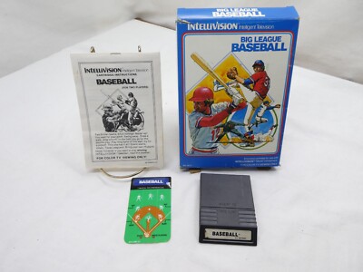 Big League Baseball (Intellivision, 1980) Complete with manual and one overlay