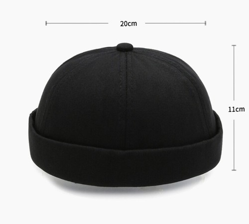 Cappello uomo regolabile Docker berretto hip hop polsino arrotolato senza tesa berretto berretto berretto - Foto 9 di 11