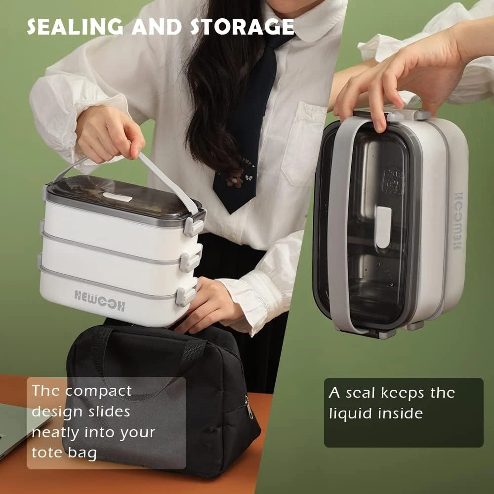 Large Bento Box Adult Lunch Box (74 Oz Large Capacity), Reusable, Including Lunc
