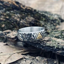 Mens Stainless Steel All Seeing Eye Freemason Masonic Band Ring Size 7-15 Gift