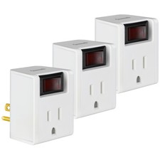 DEWENWILS 3 Pack Electrical Plug Outlet Switch Grounded Port Power Adapter