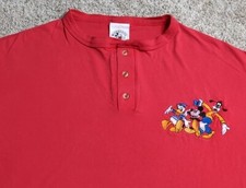 Vintage Mickey Mouse Shirt Made In USA Goofy Embroidered Single Stitch Large