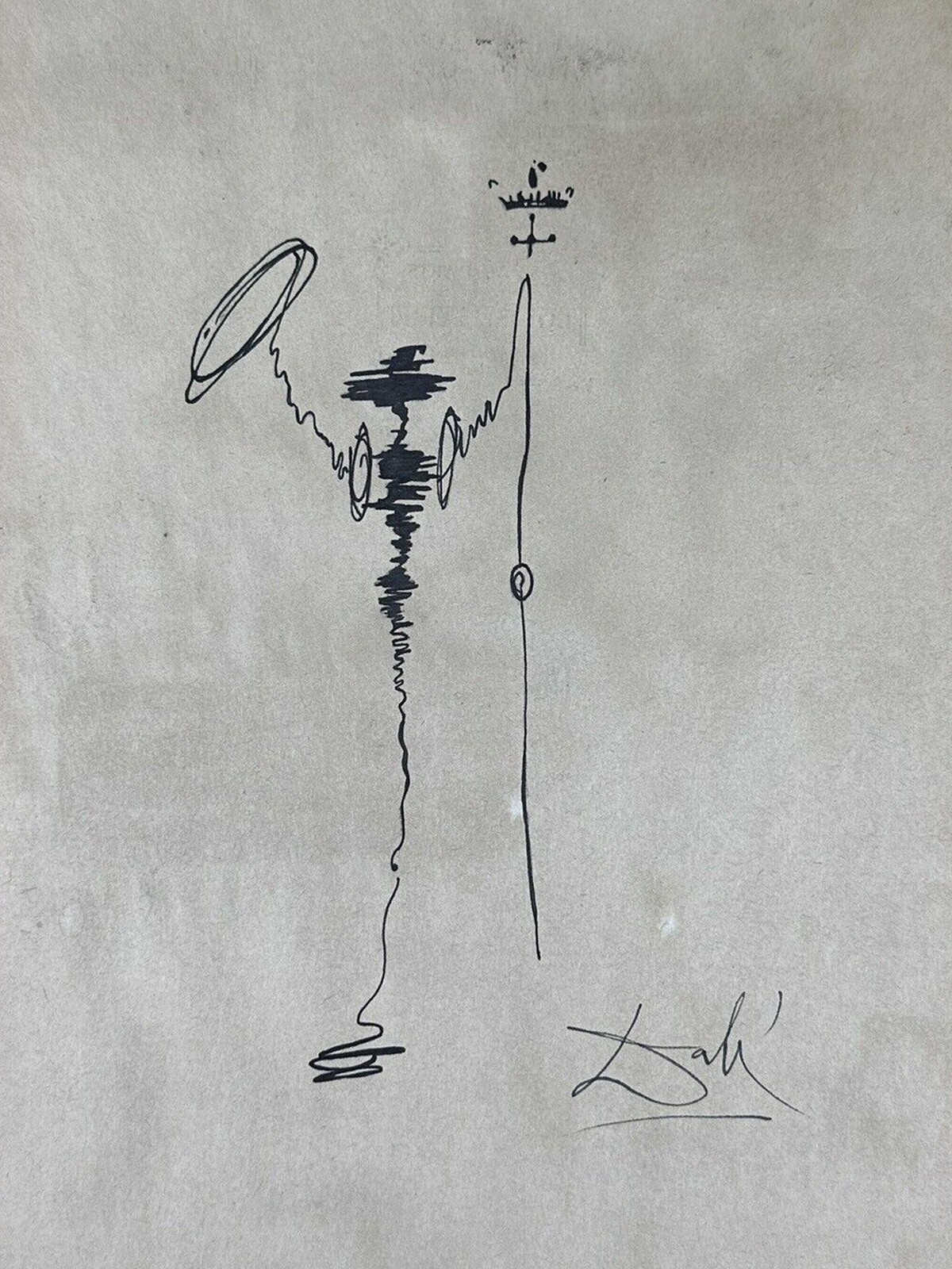 Salvador Dalí COA Art Drawing Painting Vintage Handmade Signed Original Paper