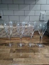 Princess House Heritage Tulip Champagne Flute 6oz Glasses Set of 4 with box