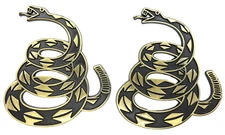 2x Gadsden Rattlesnake Emblem Badge Decal (Bronze/Black)