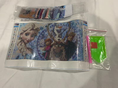 HUANNY DIY Diamond Art Elsa Diamond Painting Kits, 5D Full Drill Cross