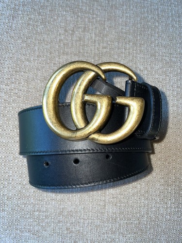 Gucci Wide Black Leather Belt with 