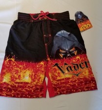 NEW STAR WARS DARTH VADER Swimsuit Swim Trunk Shorts Boy Bathing suit Size XS