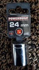 Powerbuilt 24mm 1/2" Chrome 12 Point Shallow Socket #642022M