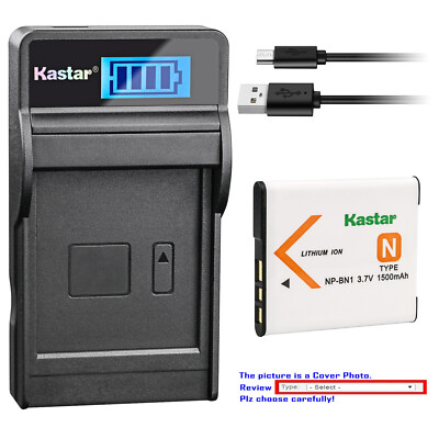 Kastar Battery LCD USB Charger for Sony NP-BN1 BC-CSN & Sony Cyber-shot DSC-W630