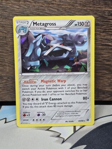 Metagross HOLO 49/98 XY: Alte Ursprünge Pokémon Sammelkosten-Serviceplan selten neuwertig - Bild 1 von 3