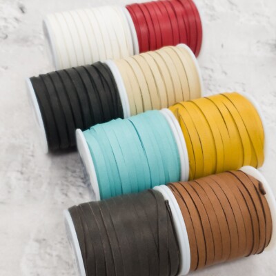 Deerskin Leather Lace Spool 3/16'' x 50 ft Buckskin Lacing Multiple Colors