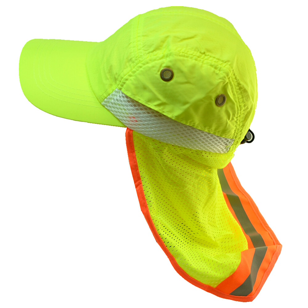 2 Pack High Visibility Reflective Neck Flap Safety Baseball Green