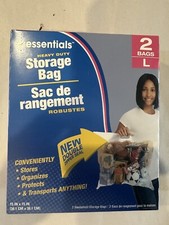 2 Large Heavy Duty Household Storage Bags Double Zipper Seal 15" x 15" Bag