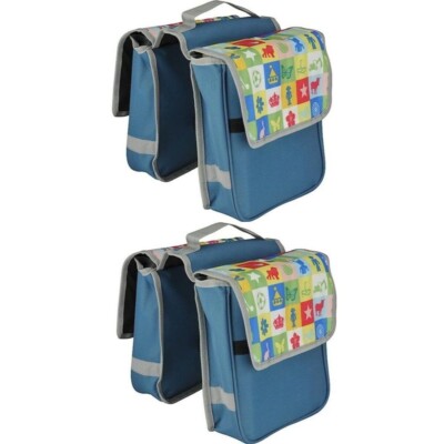 2x Fischer Kinder Fahrradtasche Gepäckträgertasche 6L Fahrrad Tasche Blau