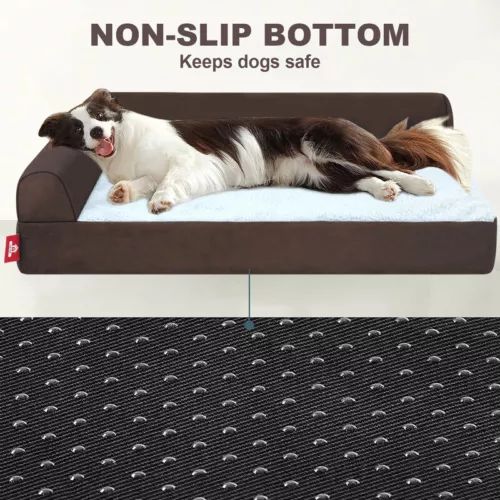 Removable Soft Dog Bed L Shaped Orthopedic Soft Memory Foam Pet Beds Couch Cover - Picture 28 of 29