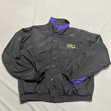 Quaker State Racing Jacket Mens XL Windbreaker Black Vintage Top Gear Retro