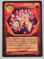 Magi Nation Duel - Scroll of Fire - Cald Relic - VTG 2001 Rare C4 animite