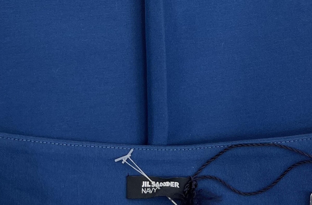 Jil Sander Navy Retail-$810 S16 Blue Inverted Pleat Knee-Length