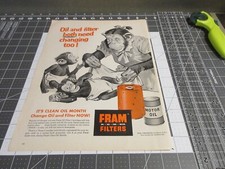 1956 Fram Motor Oil Filters Mother Chimp Babies Monkeys, Ad