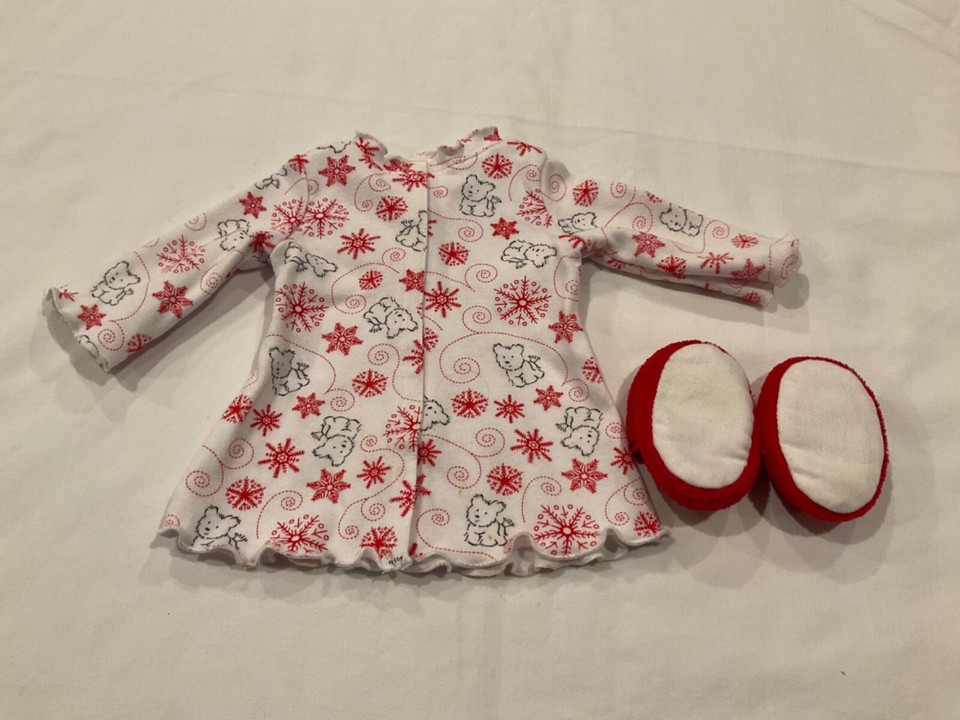 American Girl Doll Coconut Dog Snow Flake Pajamas & Slippers Outfit eBay