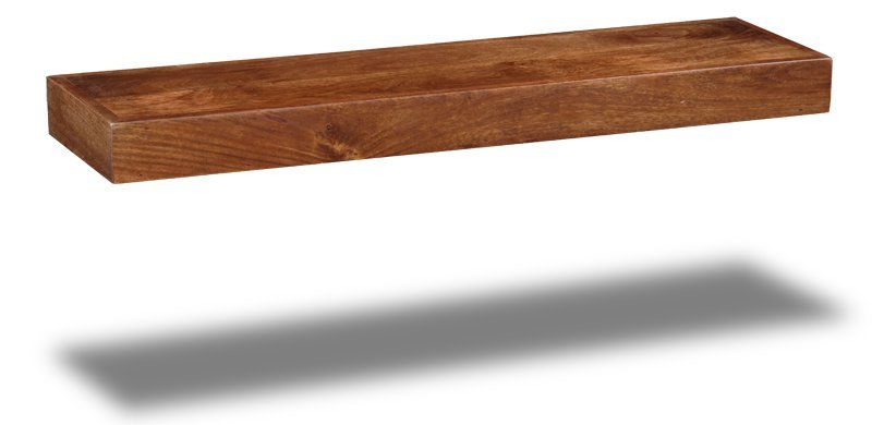 SOLID MANGO WOOD DAKOTA MEDIUM FLOATING SHELF NEW INDIAN FURNITURE